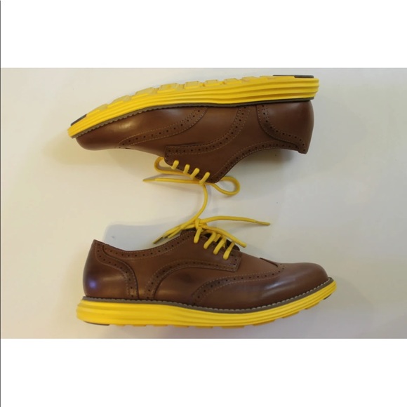 NWT Sketchers Women Brogue Brown W Yellow Sole Lace Up Shoes Light Weight 9.5 - Picture 10 of 10